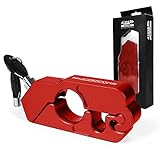 Motorrad Bremsschloss, Diebstahlschutz CNC Aluminium Lenker Schloss mit 2 Schlüsseln für Fahrrads, Rollers, Motorräder, ATV （Rot)