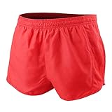 Muscle Alive Herren Sport Running 1' Elite Teilt Laufen Kurze Hose mit Seite Mesh Panel Schnell Trocken Shorts Rot L