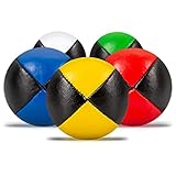 Diabolo Freizeitsport Jonglierbälle 5er Set, 62mm Jonglierball mit nachhaltiger Vogelhirse gefüllt, wasserabweisendes Kunstleder, für Kind & Anfänger