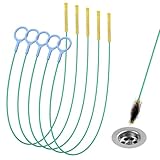 Kelly's Collection 5 Stück Abflussreiniger Spirale Lang 76 cm, Unzerbrechliches Edelstahl Abflussreiniger Sticks, Flexibles Rohrreinigungsbürste Rohrbürste für Badezimme Steckloch Küche(Round head)