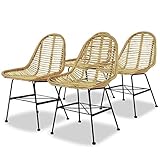 DYRJDJWIDHW stühle,esszimmerstuhl,essstühle,Dining Chair,schmale stühle,Esszimmerstühle 4 STK. Natur Rattanessstuhl,besucherstuhl,wartezimmer stühle,Bequeme stühle,