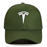 DJJNHF Baseball Cap für Tesla Model Y 2020-2025 SUV, Crossover, Rennsport Hut Baumwolle Sonnenhut Verstellbare Golf Kappe Outdoor Sport Geschenke für Männer, Military Green
