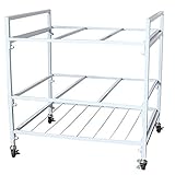 SaryEdge Großer Organizer für Yogamatten mit Rollen, für Pilatesmatten oder Schaumstoffrollen, Organizer aus Metall, Weiß