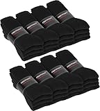 32 Paar Sport- und Arbeitssocken – Atmungsaktiv & Strapazierfähig – Aus Baumwoll-Mix – Für Herren & Damen, Ideal für Beruf, Freizeit & Outdoor Farbe Schwarz Größe 43/46