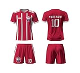Bayern 17/18 Heimtrikot,Personalisierte Bayern Retro Trikot Set mit Eigenem Namen & Nummer, Fußball Trikot für Kinder,Herren,Jungen,Fan Geschenk 2025