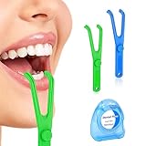 Dental Floss Halter, Floss Pick, Zahnseide Halter, 2PCS Dental Floss Holder Interdentalreinigung Mundhygiene Zahnreinigung Dentalprodukte Perfekt für Familien Hotels und Reisen,mit Dental Floss