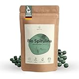 BIONUTRA® Spirulina Tabletten Bio 1000 x 250 mg, rückstandskontrolliert, nach EU-ÖKO-Standard hergestellt, vegan, laktose- & glutenfrei, ohne Zusätze, Bio Spirulina Presslinge