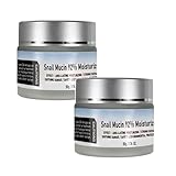 Snail Mucin Creme - Gesichtscreme mit 1000PPM Hyaluronsäure - Feuchtigkeitscreme für Anti Troken, Aging, Falten - Alle Hauttypen, Geruchlos, Hypoallergen, Nicht Reizend - 50 g (2 pcs)