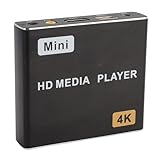 4K HD Media Player, Zwei USB Anschlüsse, H.265 Dekodierung, Mehrere Wiedergabemodi, mit Fernbedienung, für Home Entertainment System (EU-Stecker)