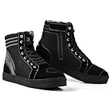 IRON JIA'S Motorradschuhe Herren Motorradstiefel Herren Motorrad ，rutschfeste, atmungsaktive Street-Casual-Biker-Boots mit seitlichen Reißverschlüssen, Knöchelstütze und Schaltkissen 45