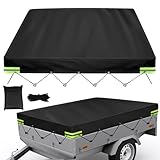 Anhänger Plane 210 x 114 x 10, Anhänger Abdeckplane, 750 kg Trailer Flat Tarpaulin, Anhängerplane 420D Material Wasserfest Winddichte for pkw Anhänger Plane