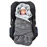 Lilly and Ben® Einschlagdecke | Oeko-TEX Decke aus Fleece für Winter und Übergang | Erstausstattung für Kinderwagen & alle Gurtsysteme I Sicherer Pucksack für Babys 0-10 Monate