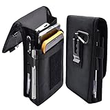 Prebene Dual Phone Holster, Gürtel Pouch, Large Smartphone Handyhalter, Taktische Gürteltasche, für Arbeit, Geschenke für Männer, Wandern, Camping, Grillen, Rettung (Schwarz)