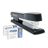 Rapesco 1602 Germ-Savvy Antibakteriell Marlin Heftgerät, 25 Blatt Heftleistung, Schwarz & 2000 x 26/6mm Heftklammern