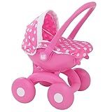 Dolly Tots Mein Erster 1-in-4 Puppenwagen | Puppenkinderwagen in Pink | Nutzbar als Schiebewagen, Puppenbuggy, Puppentrage, Puppen Autositz | Puppenzubehör für Kinder ab 18 Monate