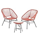 SVITA Tulum Balkon-Möbel 3-TLG. Garten-Möbel Set Balkonstühle mit Tisch Terracotta