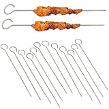 20x Rouladennadeln, Edelstahl Schaschlikspieße, 20 cm lange Rouladenspieße, Fleischnadel mit Öse und scharfer Spitze, Fleischspieße ersetzt mühelos Rouladenklammern