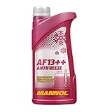 Mannol AF13++ Antifreeze Frostschutzmitttel 1L - Effektiver Korrosions- und Überhitzungsschutz, für Moderne Motoren, ROT