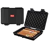 Volenx Humidor, Tragbarer Reise Humidor Zigarren, Langlebiges Zigarrenetui für bis zu 7 Zigarren, Versiegelt und Stoßfest, Tolle Geschenke für Männer (Keine Zigarren)