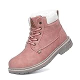 Mishansha Kinder Gefüttert Warme Winterschuhe Mädchen Wasserdicht Winterstiefel rutschfest Snowboots Pink 35