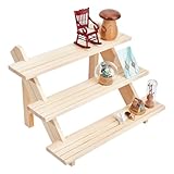 NBEADS 3-Tier Log Retail Ohrring Display Riser, Ohrring Und Ringhalter Abnehmbarer Unbehandelter Holz Schmuckkarten Ausstellungsständer Für Den Einzelhandel Mit Nut Für Kunsthandwerk Schmuck Display