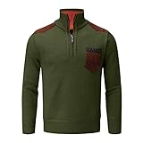 Rollkragenpullover Pullover Herren Mit Reißverschluss, Streifen Loose Fit Herbst Warm Stylisch Pulli Fleecepullover Winterpullover Sweater Herren Zu Dicken Socken Und Stiefeln