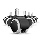 Plattenrollen, 6 Stück, Bürostuhlrollen, Stuhlersatzräder, Drehstuhlrad, Universalrad, Geräuscharme Räder, Radzubehör, Riemenscheibe