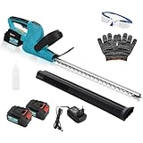 Outsunny Elektro Heckenschere Akku Elektrischer Heckenschneider mit 51cm Schnittlänge, Bürstenlosem Motor, 2 Akkus, Kabellos, Metall, für Äste, Sträucher, Zweige, Blau