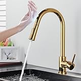 Touch Sensor Küchenarmatur, Pull Down Mischbatterie mit Heiß- und Kaltwassermodi, drehbares Design für moderne Küchen