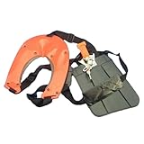 Gettimore Doppelter Schultergurt mit Sicherheitsverschluss für FUXTEC FX-MS152 Freischneider kompatibel mit anderen Modellen Nylon Baumwolle Tragegurt Orange