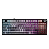 TRyYCB Mechanische Tri-Mode-Hot-Swap-RGB-Tastatur mit Dichtungsstruktur für Spiele, kompatibel mit PC-Gamer-Zubehör(Purple)