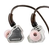 LINSOUL 7Hz x Crinacle Zero:2 In-Ear-Monitor, Aktualisierter 10mm dynamischer Treiber IEM, kabelgebundene Ohrhörer, Gaming-Ohrhörer, mit OFC IEM-Kabel für Musiker(Ohne Mikrofon,Silber)