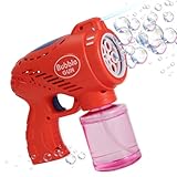 Festicy Seifenblasenpistole Set I 1 Rote Pistole inkl. Seifenblasenflüssigkeit, LED-Licht | Kinder und Erwachsene | Kindergeburtstag Geschenk