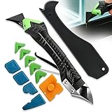 Silikonentferner Werkzeug Set, Silikon Abzieher, Profi Werkzeug zum Silikon entfernen, Mit Fugenkratzer & 6 Auswechselbar Silikonpads, für Bad Küche Spüle Fenster Boden Abdichtung