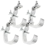 minkissy 4 Stück Bühnenlampen Klemmen aus Metall Lichttraversen Halterungen für Moving Head Scheinwerfer LED Effektlichter Silber Stabile Traverse Beleuchtungshaken