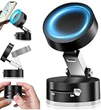OBEST Schwarzer Vakuum-Magnet-Telefonhalter,Neuer Saugnapf-Handyhalter,Faltbare Handy-Autohalterung für Auto/Fitnessstudio/Spiegel/Glatte Oberfläche