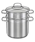 RÖSLE ELEGANCE Pastatopf, Hochwertiger Edelstahltopf zur Zubereitung von Nudeln oder Gemüse, 5 Liter, Edelstahl 18/10, Pastaeinsatz, Innenskalierung, Induktionsgeeignet, Spülmaschinengeeignet, 29 x 21,5 x 30,5 cm