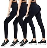 TNNZEET 3er Pack Leggings Damen High Waist Schwarz Leggins Blickdicht für Sport Gym(Schwarz/Schwarz/Schwarz,L-XL)