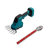 TECKZOON Heckenschere Kabellos Kompatibel mit Makita 18V Akku, 2-in-1 Elektrische Heckenschere Handgeführte Kabellose Heckenschere für Sträucher, Garten, Hof und Rasen