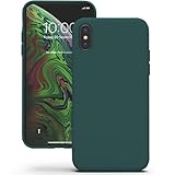 YATWIN für iPhone X Hülle, iPhone XS Hülle, Premium Silikon Handyhülle mit Kameraschutz, Seidig-Weicher Berühren Ultra Dünne Stoßfeste Kratzfeste Schutzhülle, Grün