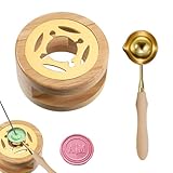 Wachssiegelwärmer Schmelzset,Wachssiegelwärmer,Schmelzlöffel,Siegelwachs-Ofen-Werkzeug,Wachssiegelwärmer Set Für Stempelversiegelung Geschenkverpackung Private Envelop(Braun)