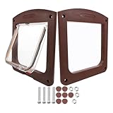 VALICLUD Abschließbare Katzenklappe aus Robustem ABS für Innentüren Zwei Wege Haustierzugang mit Sicherem Verriegelungssystem Mittelgroße Hundeklappe für Katzen und Welpen Einfache Montage