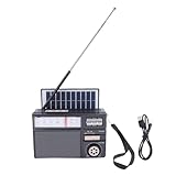 Tragbares Solarradio, Bluetooth AM FM SW Radio Support Blehargable Battery und Solarmodels Netzteil, Shortwave Radio für Senioren ältere Menschen (Schwarz)