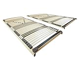 2x Ergonomischer Lattenrost 100x200 cm starr - Lattenrost Set NV - 7-Zonen Lattenrost 100 x 200 cm Doppelpack - fertig montiert & direkt einsatzbereit - 44 Leisten - Bett-Rost 2er Set - 100/200