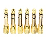 6 PCs Kopfhöreradapter, 3,5 mm bis 6,35 mm Metallmikrofonwandler -Stereo -Audio -Jack -Adapter für Mixer, Gitarrenverstärker, Kopfhörer