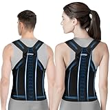 Rücken Geradehalter Rückenstützgürtel Haltungskorrektur Damen: Haltung Korrektur Gurt für Herren - Verstellbare Back Support Corrector - Haltungstrainer Rückengurt für Schulter Nacken - Schwarz L