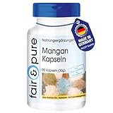 Fair & Pure® - Mangan Kapseln - 4mg als Mangangluconat - 90 Kapseln - gut resorbierbar durch Gluconatform - vegan - ohne Magnesiumstearat