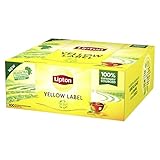 Lipton | Yellow Label | Schwarzer Tee | mit handgepflückten Schwarzteeblättern | pflanzenbasierte, einzeln verpackte Teebeutel | Rainforest-Alliance zertifiziert | 1er Pack | 100 Teebeutel