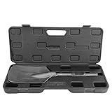 Respicefinem Chromstahl-Tonspatenmeißel für Elektrohammer mit breiter 135-mm-Basis und schwarzer Kunststoff-Aufbewahrungsbox