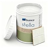 Bianca Stella Fliesenfarbe Ohne Schleifen - Wasserbasierter Parfümierter Fliesenlack für Badezimmer, Küche, Bodenfliesen, Wandfliesen - Weiß, Glänzend, Kratzfest, Hochdeckend, 1000ml